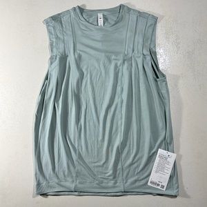 Lululemon Women Modal Pleated Shoulder Tank Silver Blue, Size 2